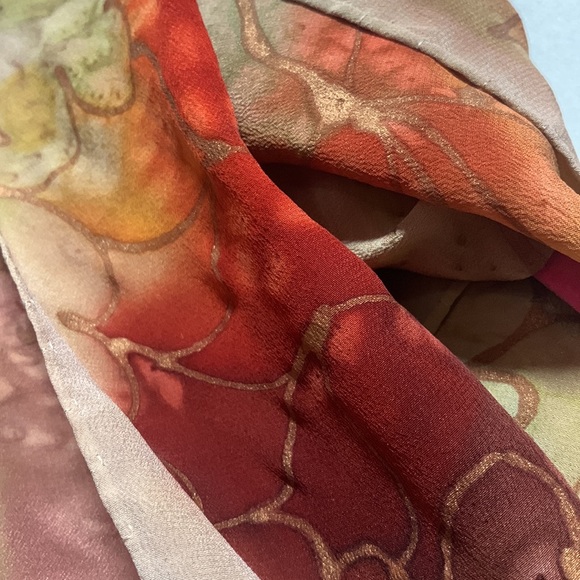 Fall Themed Silk Scarf - Picture 1 of 2